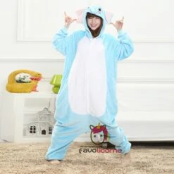 Pyjama Éléphant Bleue Combinaison Femme Homme Déguisement -Favolicorne Déguisement Promos Magasin af190101 3