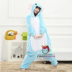 Pyjama Éléphant Bleue Combinaison Femme Homme Déguisement -Favolicorne Déguisement Promos Magasin af190101 5