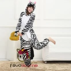Pyjama Zèbre Combinaison Femme Homme Déguisement -Favolicorne Déguisement Promos Magasin af190111 6