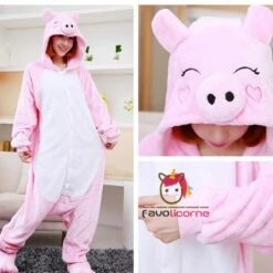 Pyjama Cochon Rose Animaux Pour Adulte Combinaison Déguisement -Favolicorne Déguisement Promos Magasin af19012 5