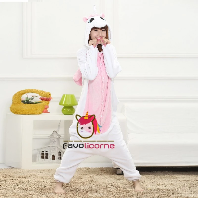 Pyjama Licorne Rose Combinaison Femme Homme Déguisement 2 Pyjama Licorne Rose Combinaison Femme Homme Déguisement – Image 2