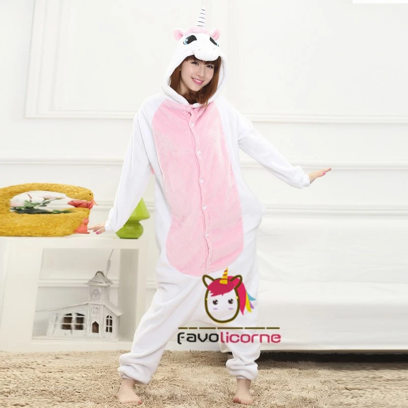Pyjama Licorne Rose Combinaison Femme Homme Déguisement 3 Pyjama Licorne Rose Combinaison Femme Homme Déguisement – Image 3
