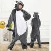 Combinaison Pyjama Loup Gris Déguisement