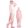 Combinaison Pyjama Dinosaure Rose Femme Homme Déguisement