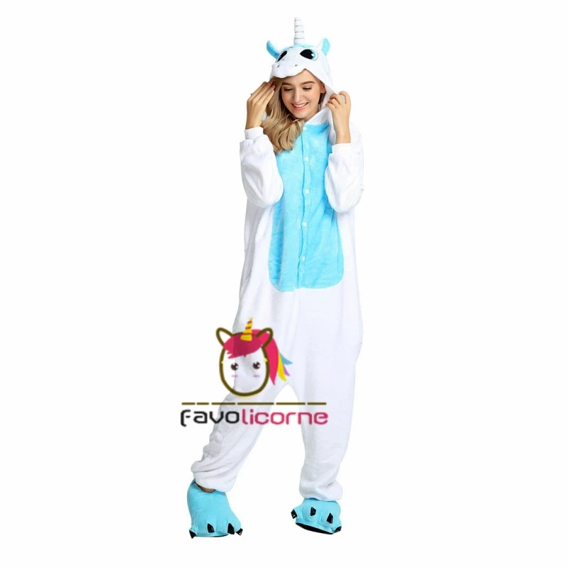 Combinaison Pyjama Licorne Bleue Déguisement 2 Combinaison Pyjama Licorne Bleue Déguisement – Image 2