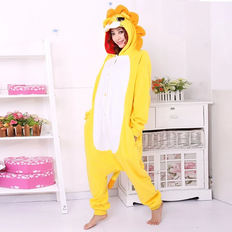 Femme Homme Combinaison Pyjama Lion Déguisement 2 Femme Homme Combinaison Pyjama Lion Déguisement – Image 2
