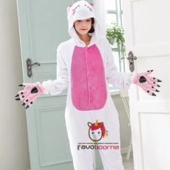 Femme Homme Combinaison Pyjama Lapin Blanc Déguisement -Favolicorne Déguisement Promos Magasin af190183 3