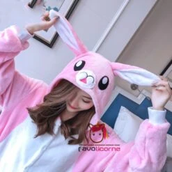 Pyjama Combinaison Lapin Rose Adulte Déguisement -Favolicorne Déguisement Promos Magasin af19019 3