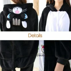 Femme Homme Combinaison Pyjama Chat Noir Déguisement -Favolicorne Déguisement Promos Magasin af190192 5