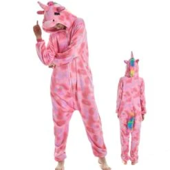 Femme Homme Combinaison Pyjama Dream Licorne Rose Déguisement
