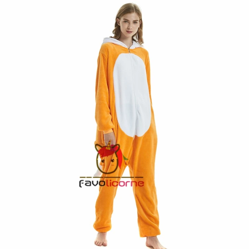 Femme Homme Combinaison Pyjama Renard Déguisement 2 Femme Homme Combinaison Pyjama Renard Déguisement – Image 2
