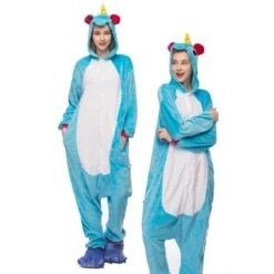 Pyjama Licorne Bleue Combinaison Déguisement