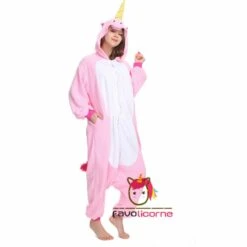 Combinaison Pyjama Licorne Rose Femme Homme -Favolicorne Déguisement Promos Magasin ay19011 3