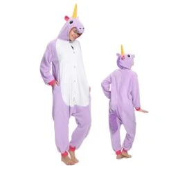 Combinaison Pyjama Licorne Violet Polaire