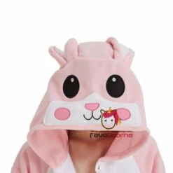 Combinaison Pyjama Lapin Rose Polaire -Favolicorne Déguisement Promos Magasin ay19051 5