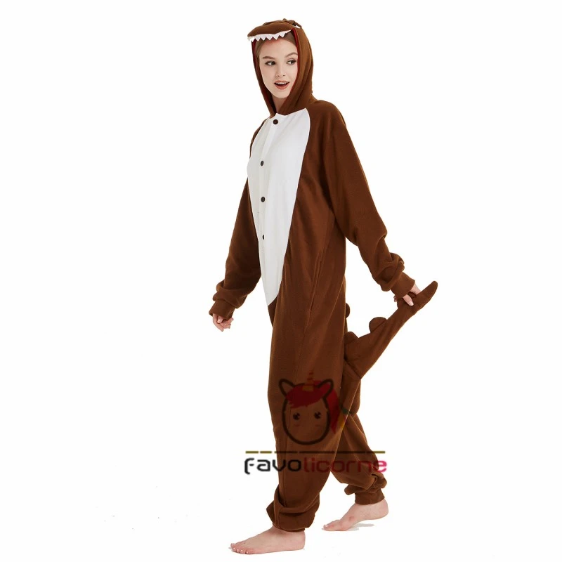 Combinaison Pyjama Marron Dinosaure 3 Combinaison Pyjama Marron Dinosaure – Image 3