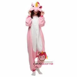 Combinaison Pyjama Licorne Rose Polaire -Favolicorne Déguisement Promos Magasin ay19084 2