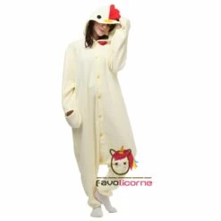 Combinaison Pyjama Coq Blanc Adulte -Favolicorne Déguisement Promos Magasin ay19116 2