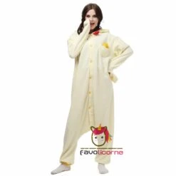 Combinaison Pyjama Coq Blanc Adulte -Favolicorne Déguisement Promos Magasin ay19116 3