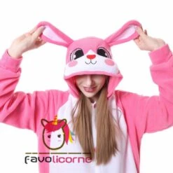 Combinaison Pyjama Lapin Rose -Favolicorne Déguisement Promos Magasin ay19140 6