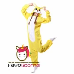 Combinaison Pyjama Lapin Jaune -Favolicorne Déguisement Promos Magasin ay19146 4