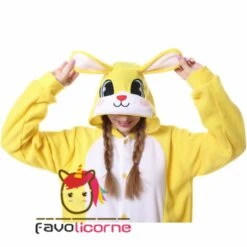 Combinaison Pyjama Lapin Jaune -Favolicorne Déguisement Promos Magasin ay19146 6