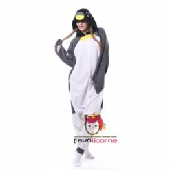Combinaison Pyjama Pingouin Gris -Favolicorne Déguisement Promos Magasin ay19148 2
