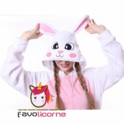 Combinaison Pyjama Lapin Blanc -Favolicorne Déguisement Promos Magasin ay19151 6
