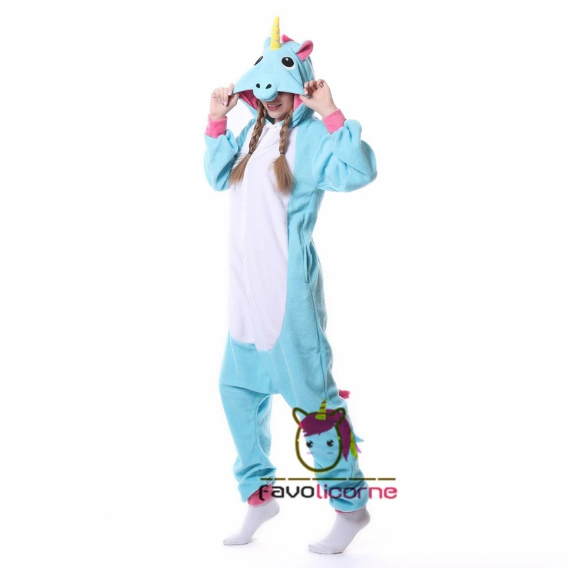 Combinaison Pyjama Licorne Bleue Polaire 4 Combinaison Pyjama Licorne Bleue Polaire – Image 4