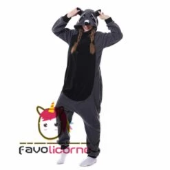 Combinaison Pyjama Raccoon Gris -Favolicorne Déguisement Promos Magasin ay19168 4