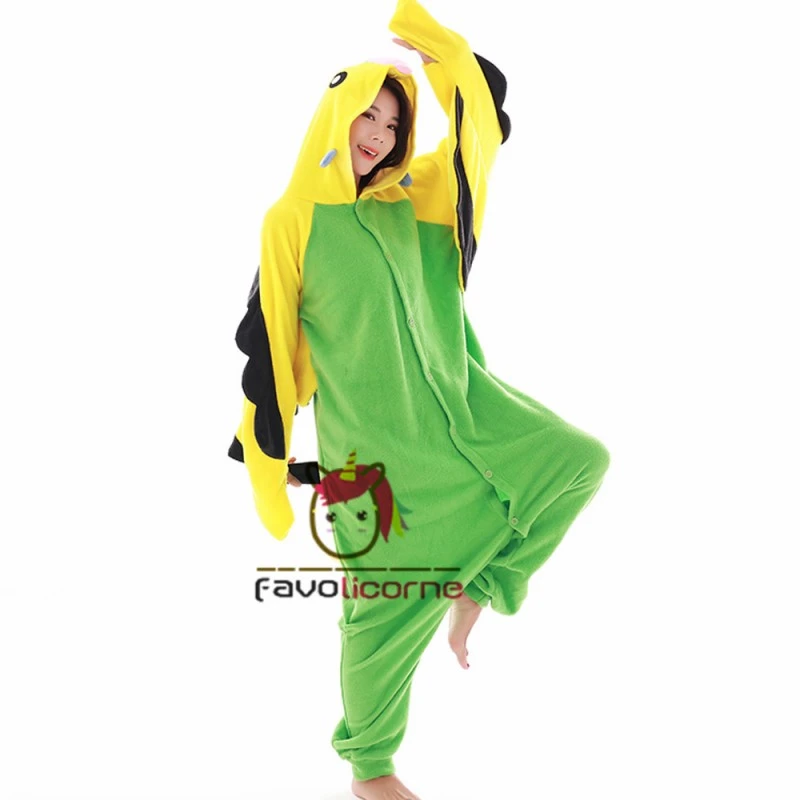 Combinaison Pyjama Perruche Verte Jaune 2 Combinaison Pyjama Perruche Verte Jaune – Image 2