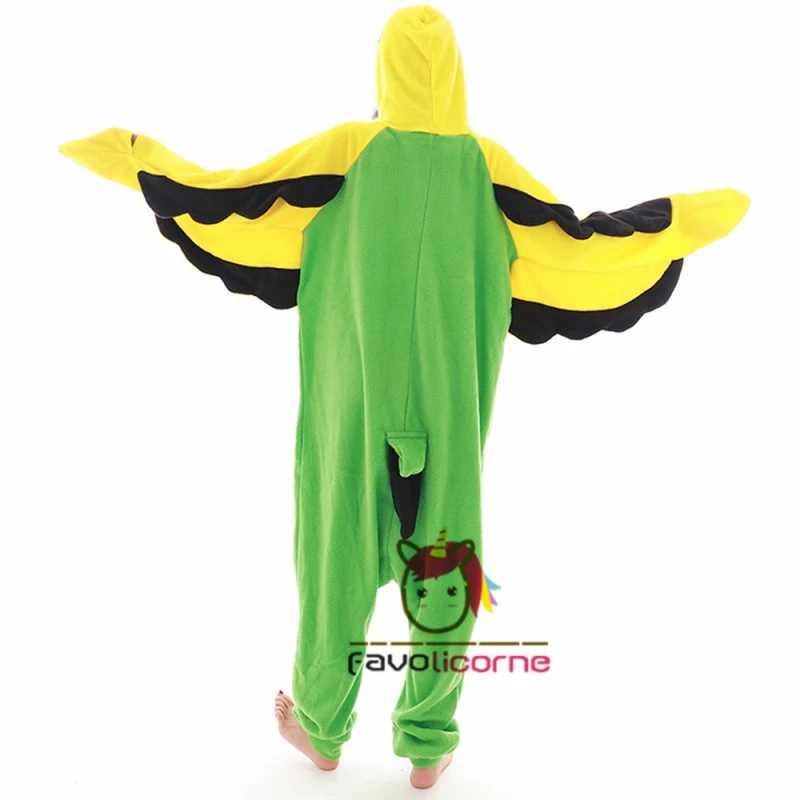 Combinaison Pyjama Perruche Verte Jaune 3 Combinaison Pyjama Perruche Verte Jaune – Image 3