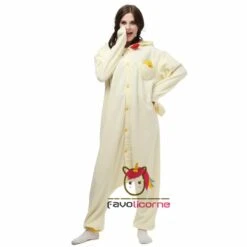 Combinaison Pyjama Poulet Blanc Adulte & Enfant -Favolicorne Déguisement Promos Magasin ay19560 2