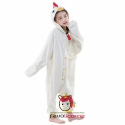 Combinaison Pyjama Poulet Blanc Adulte & Enfant -Favolicorne Déguisement Promos Magasin ay19560 7