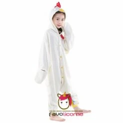 Combinaison Pyjama Poulet Blanc Adulte & Enfant -Favolicorne Déguisement Promos Magasin ay19560 8