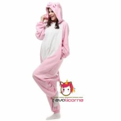 Combinaison Pyjama Cochon Rose Adulte & Enfant -Favolicorne Déguisement Promos Magasin ay19580 2