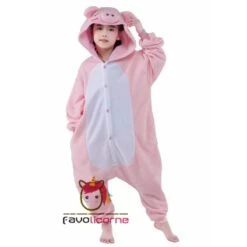 Combinaison Pyjama Cochon Rose Adulte & Enfant -Favolicorne Déguisement Promos Magasin ay19580 6