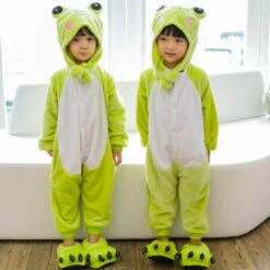 Combinaison Pyjama Enfants Grenouille Capuche Garçon & Fille Déguisement Déguisement