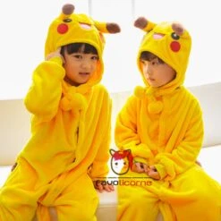Combinaison Pyjama Enfants Pikachu Capuche Garçon & Fille Déguisement Déguisement -Favolicorne Déguisement Promos Magasin fk19005 2