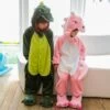 Combinaison Pyjama Enfants Dinosaure Capuche Garçon & Fille Déguisement Déguisement
