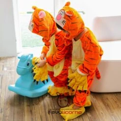 Combinaison Pyjama Enfants Winnie L'Ourson Tigrou Capuche Garçon & Fille Déguisement Déguisement -Favolicorne Déguisement Promos Magasin fk19013 1