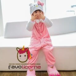 Combinaison Pyjama Enfants Kitty Chat Capuche Garçon & Fille Déguisement Déguisement -Favolicorne Déguisement Promos Magasin fk19017 4