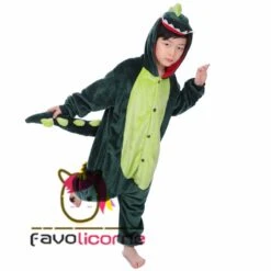 Combinaison Pyjama Enfant Dinosaure Vert Déguisement Déguisement -Favolicorne Déguisement Promos Magasin fk19036 4