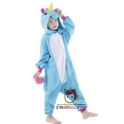 Combinaison Pyjama Enfants Licorne Bleue Déguisement Déguisement -Favolicorne Déguisement Promos Magasin fk19051 3