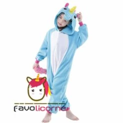 Combinaison Pyjama Enfants Licorne Bleue Déguisement Déguisement -Favolicorne Déguisement Promos Magasin fk19051 4