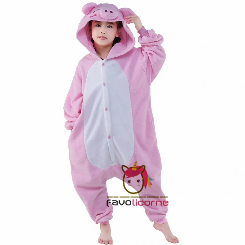Combinaison Pyjama Enfant Rose Cochon Garçon & Fille Déguisement Déguisement 3 Combinaison Pyjama Enfant Rose Cochon Garçon & Fille Déguisement Déguisement – Image 3