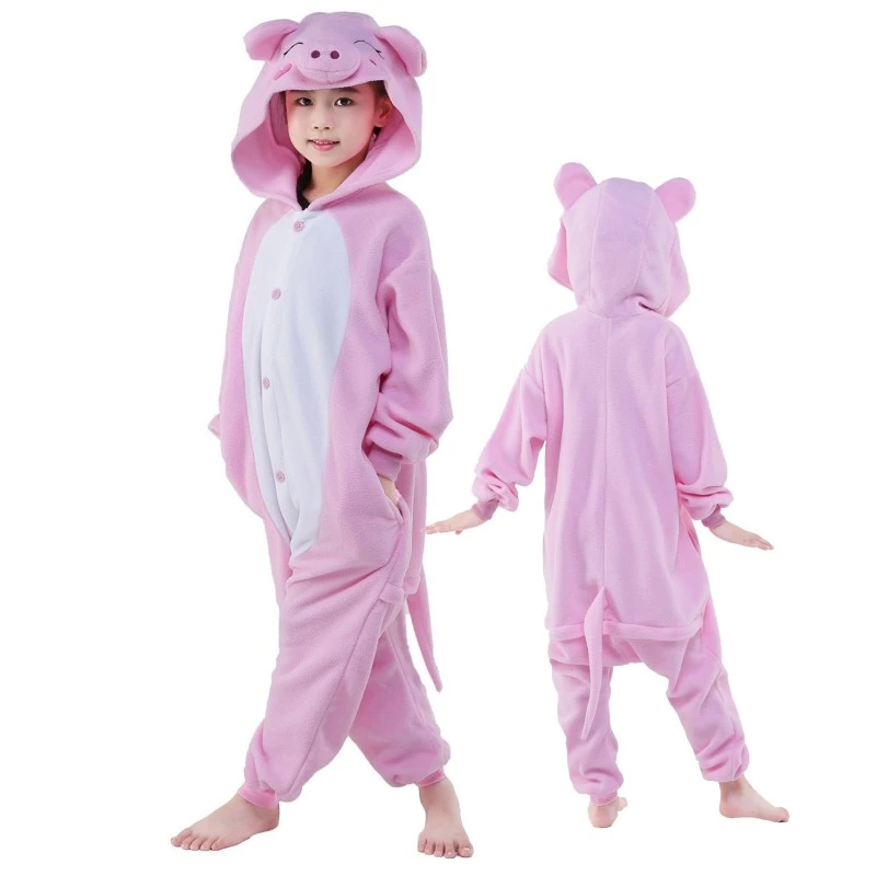 Combinaison Pyjama Enfant Rose Cochon Garçon & Fille Déguisement Déguisement 1 Combinaison Pyjama Enfant Rose Cochon Garçon & Fille Déguisement Déguisement