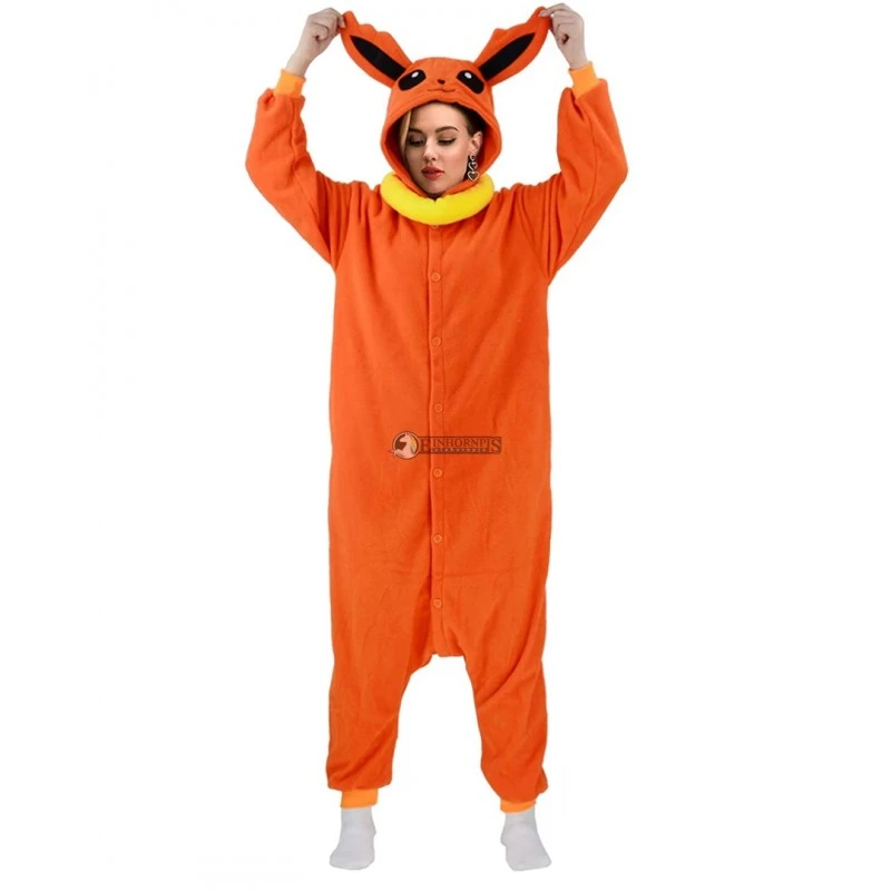 Déguisement Eevee Flareon Pyjama Femme Homme Pyjama Combinaison 2 Déguisement Eevee Flareon Pyjama Femme Homme Pyjama Combinaison – Image 2