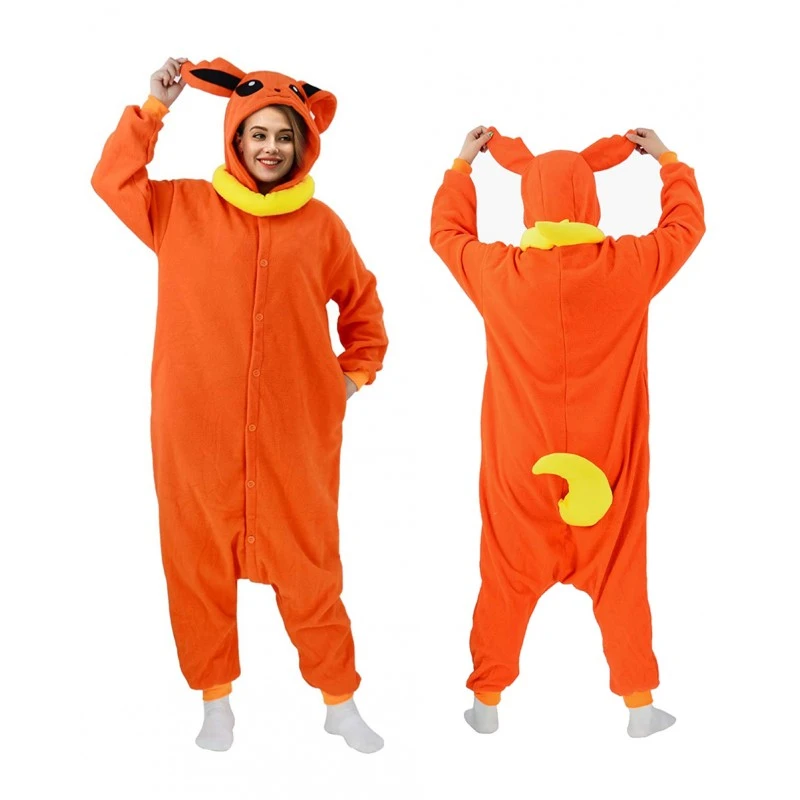 Déguisement Eevee Flareon Pyjama Femme Homme Pyjama Combinaison 1 Déguisement Eevee Flareon Pyjama Femme Homme Pyjama Combinaison