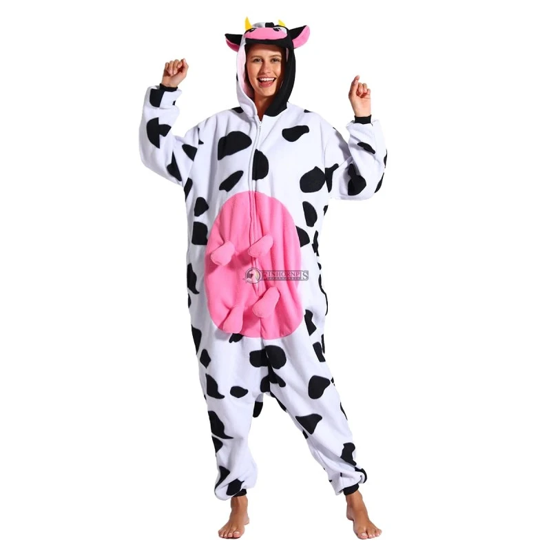 Déguisement Cow With Udders Pyjama Femme Homme Pyjama Combinaison 2 Déguisement Cow With Udders Pyjama Femme Homme Pyjama Combinaison – Image 2